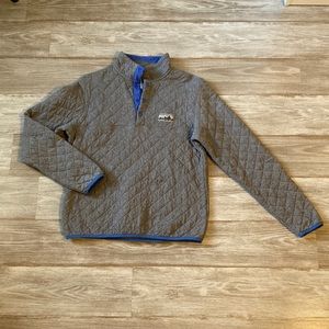 Patagonia Grey and Blue Diamond Quilted Pullover